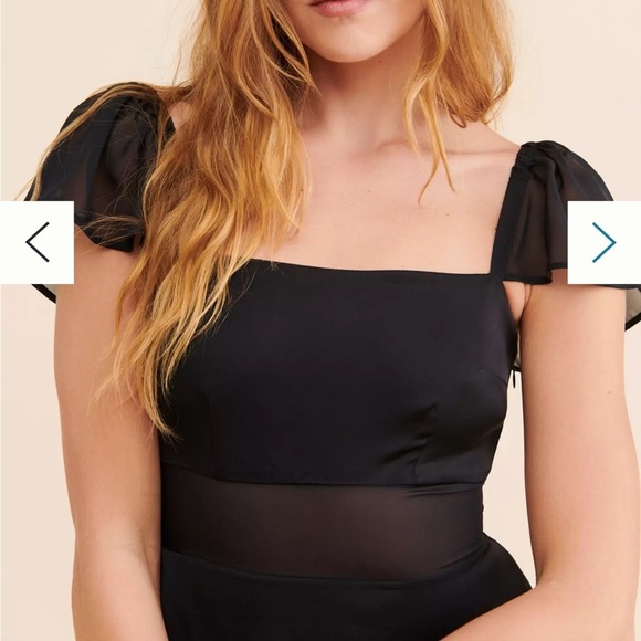 Anthropologie Sheer Flutter Sleeve Dress Size 10 - Picture 2 of 6